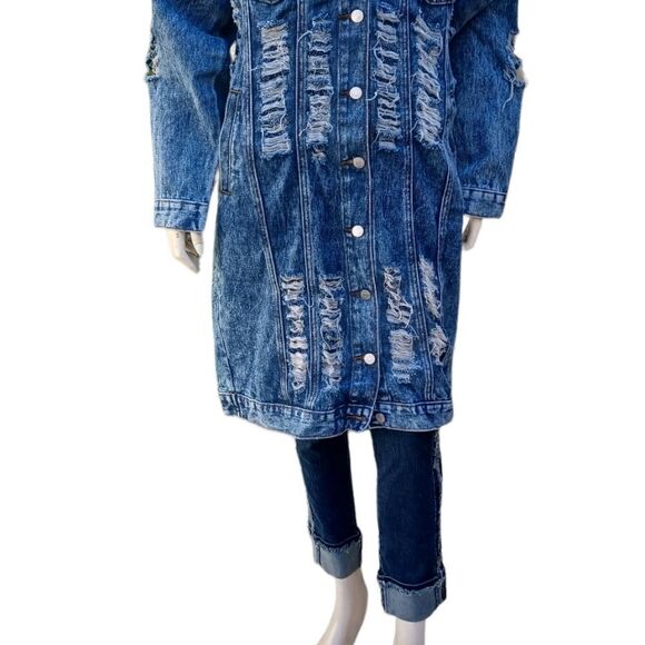 5695...Thrill Denim Collection-Long Jacket - Picture 3 of 9